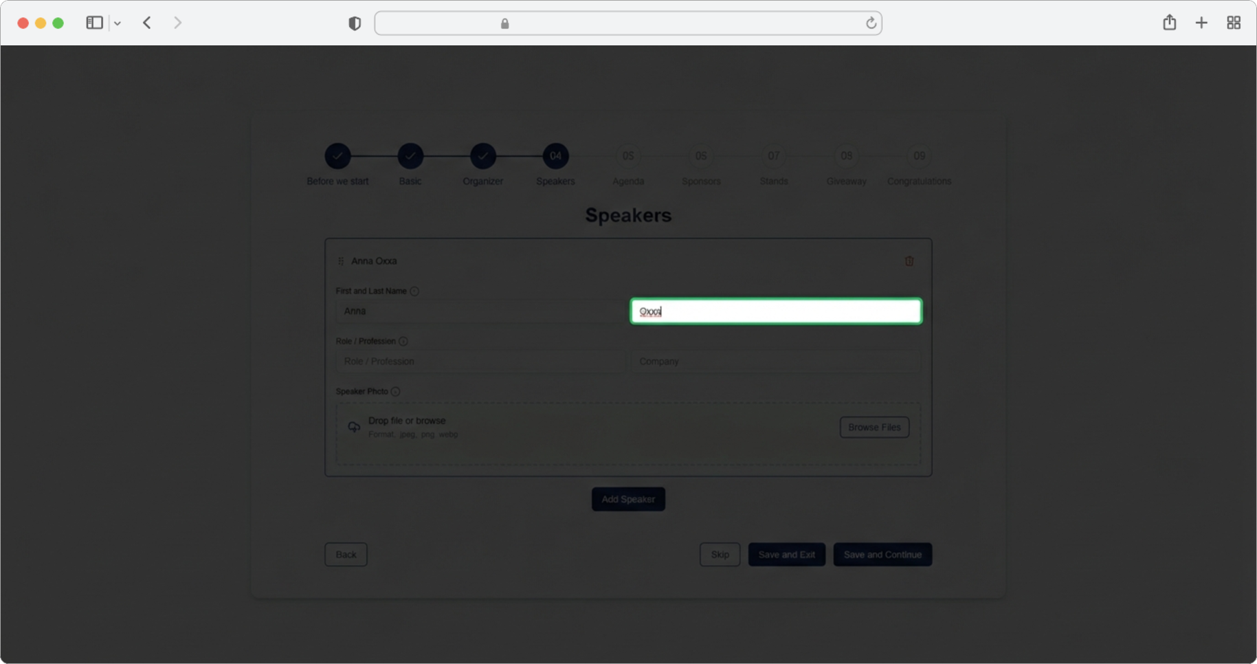Enter the speaker's last name