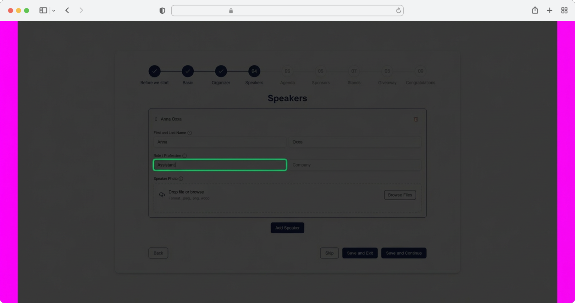 Enter the speaker's role or profession