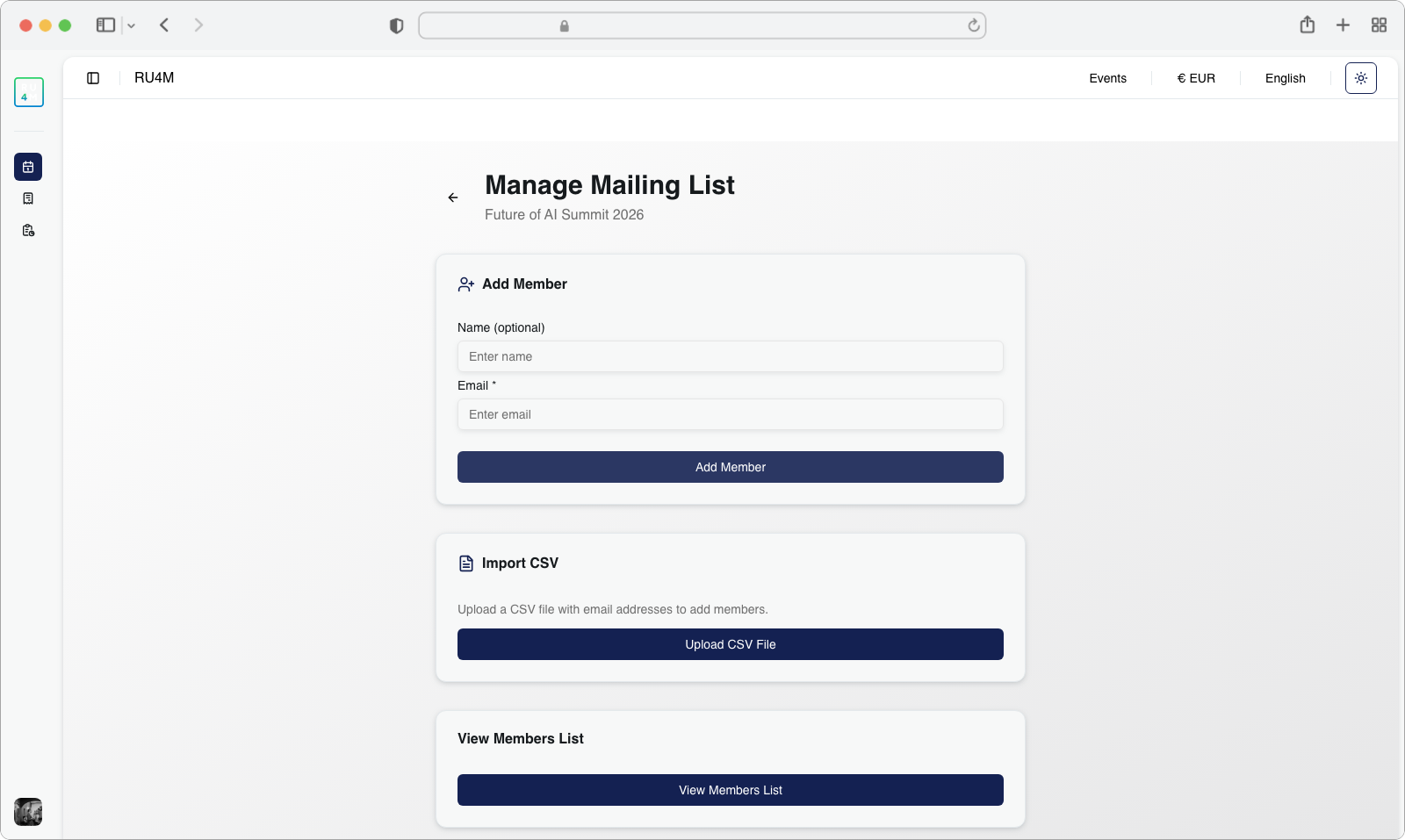 Confirmation of successful CSV import
